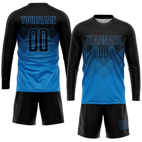 Uniform Jersey Schwarz Blau Fußball Sublimation Custom Uniform Jersey Schwarz Blau Fußball Sublimation Custom