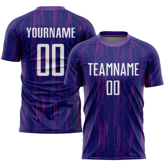 Fußball Weiß Lila Sublimation Uniform Trikot Custom Fußball Weiß Lila Sublimation Uniform Trikot Custom