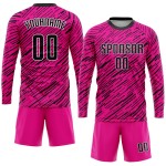 Fußball Rosa Trikot Schwarz-Weiß Benutzerdefinierte Sublimation Uniform Fußball Rosa Trikot Schwarz-Weiß Benutzerdefinierte Sublimation Uniform