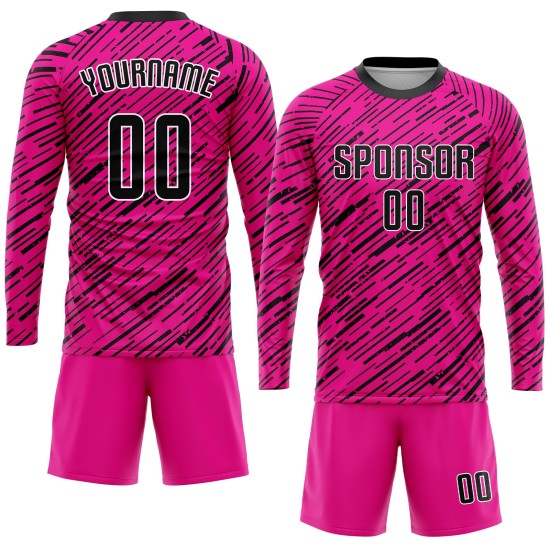 Fußball Rosa Trikot Schwarz-Weiß Benutzerdefinierte Sublimation Uniform Fußball Rosa Trikot Schwarz-Weiß Benutzerdefinierte Sublimation Uniform
