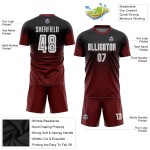 Fußballuniform Weiß-Crimson Jersey Sublimation Schwarz Custom Fashion Fade Fußballuniform Weiß-Crimson Jersey Sublimation Schwarz Custom Fashion Fade
