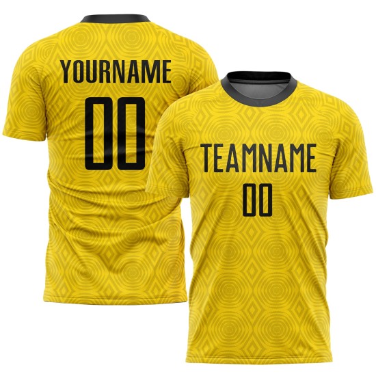 Trikot Gold Sublimation Fußballuniform Schwarz Custom Trikot Gold Sublimation Fußballuniform Schwarz Custom