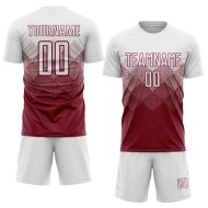 Benutzerdefinierte Uniform Crimson Sublimation Fußballtrikot Weiß Benutzerdefinierte Uniform Crimson Sublimation Fußballtrikot Weiß
